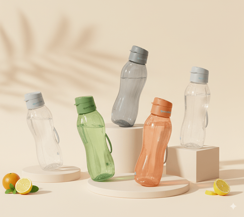 Premium PAVISHA bottles and packaging solutions showcasing BPA-free fridge bottles and food-safe containers